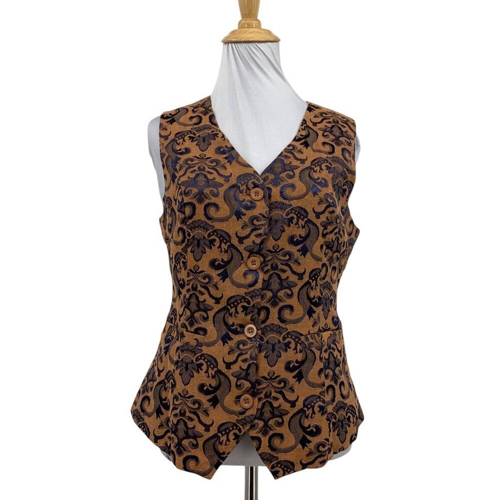 Grace Karin Vest Women S Small Steampunk Jacquard Button Up Waistcoat Satin Line